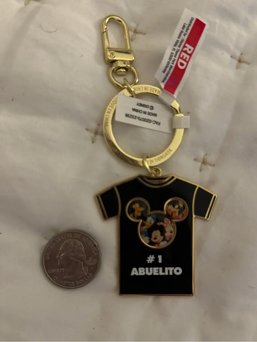 Disney “#1 Abuelito” Black shirt Keychain